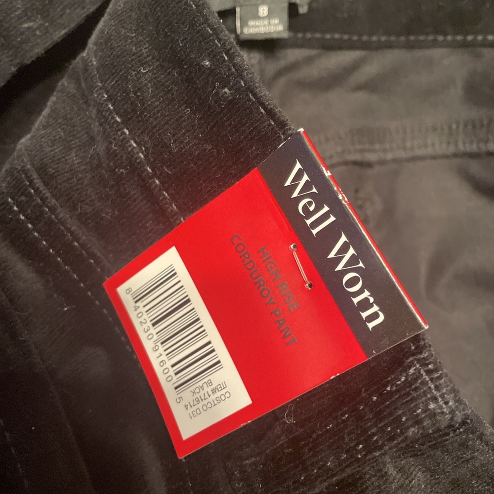 Well Worn High Rise Corduroy Pant Stretch Women's Size 8 / 29 Inseam 31" Black - Picture 6 of 6